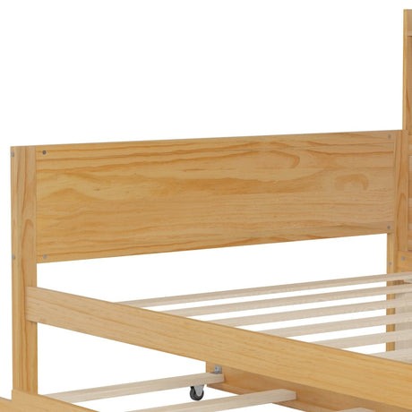 Multi - Functional Wooden Twin Bed With Trundle And Desk - Veluna - Sleep Galleria