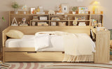 Multi - Functional Wooden Twin Bed With Trundle And Desk - Veluna - Sleep Galleria