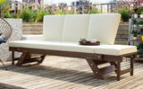 Outdoor Adjustable Acacia Wood Patio Daybed With Cushions - Sleep Galleria