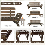Outdoor Adjustable Acacia Wood Patio Daybed With Cushions - Sleep Galleria