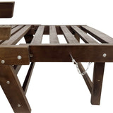 Outdoor Adjustable Acacia Wood Patio Daybed With Cushions - Sleep Galleria