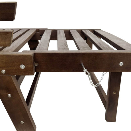 Outdoor Adjustable Acacia Wood Patio Daybed With Cushions - Sleep Galleria