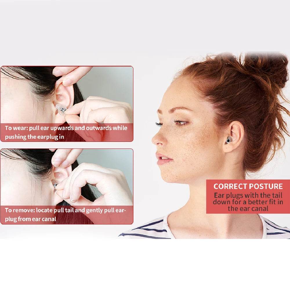 Reusable Hypoallergenic Silicone Noise Reduction Earplugs - Veluna - Sleep Galleria