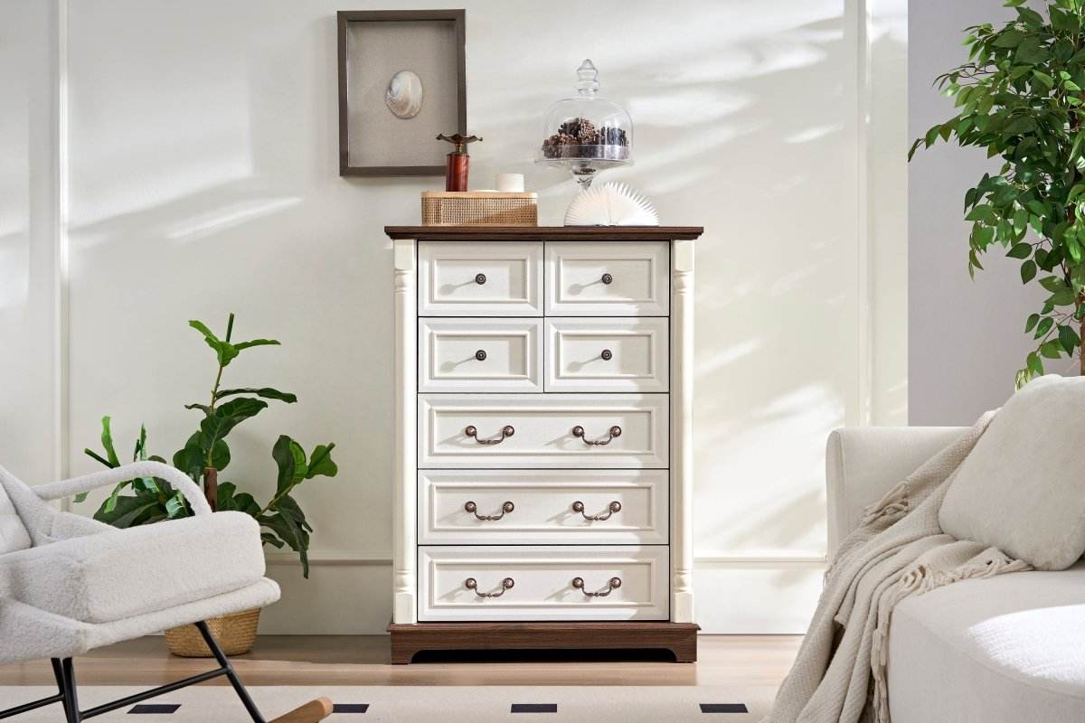 Rustic 7-Drawer Walnut Finish Storage Dresser - Sleep Galleria