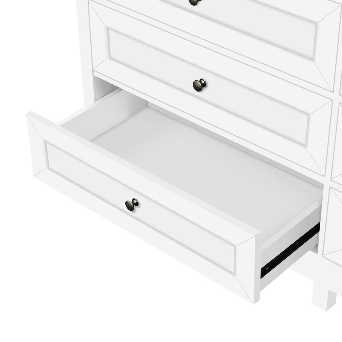 Rustic White Wood Storage Dresser With 9 Drawers - Sleep Galleria