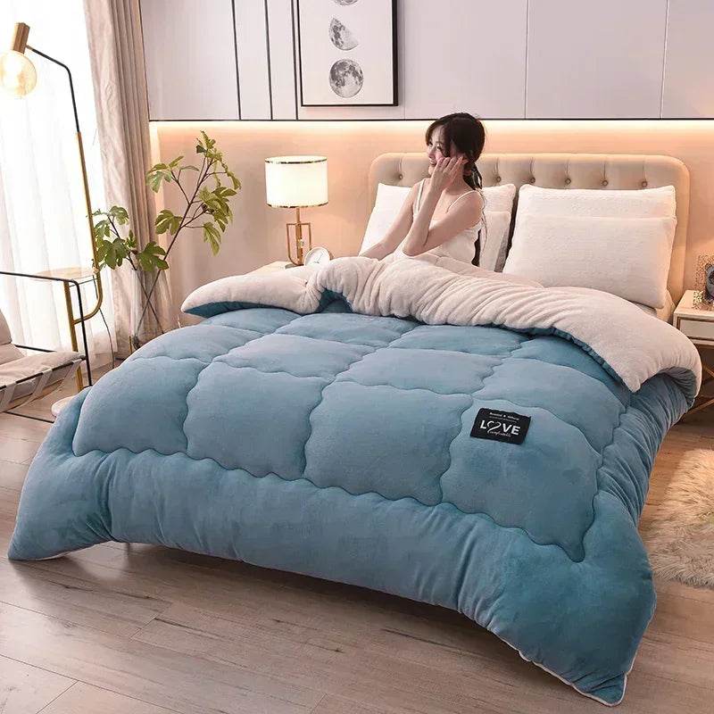 Soft Lamb Velvet Warm Winter Quilt Blanket - Sleep Galleria