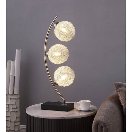 Three - Light Woven Spherical Metal LED Table Lamp - Veluna - Sleep Galleria