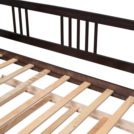 Twin Size Solid Wood Daybed With Trundle Bed - Veluna - Sleep Galleria