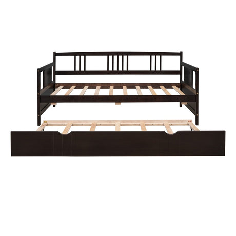 Twin Size Solid Wood Daybed With Trundle Bed - Veluna - Sleep Galleria