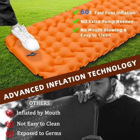 Ultralight Inflatable Camping Sleeping Pad with Pillow - Veluna - Sleep Galleria