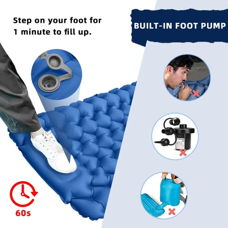 Ultralight Inflatable Camping Sleeping Pad with Pillow - Veluna - Sleep Galleria