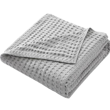 Waffle Pattern 100% Cotton Lightweight Summer Blanket - Sleep Galleria