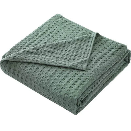 Waffle Pattern 100% Cotton Lightweight Summer Blanket - Sleep Galleria