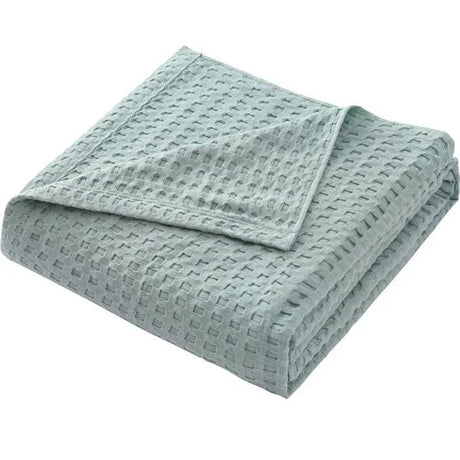 Waffle Pattern 100% Cotton Lightweight Summer Blanket - Sleep Galleria