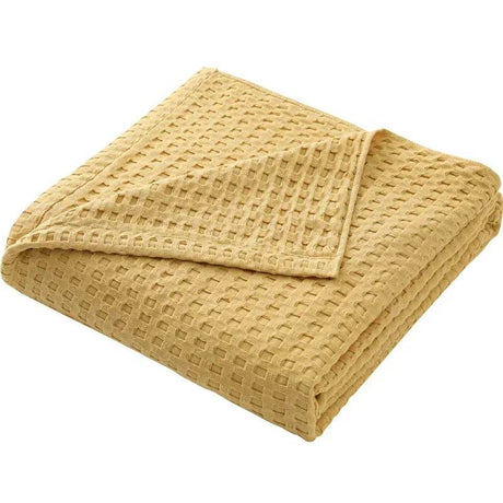 Waffle Pattern 100% Cotton Lightweight Summer Blanket - Sleep Galleria