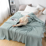 Waffle Pattern 100% Cotton Lightweight Summer Blanket - Sleep Galleria