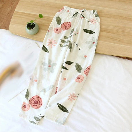Women’s Cotton Printed Loose Pajama Sleep Bottoms - Veluna - Sleep Galleria