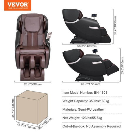 Full Body Zero Gravity Recliner with 3D Shiatsu - Vevor - Sleep Galleria