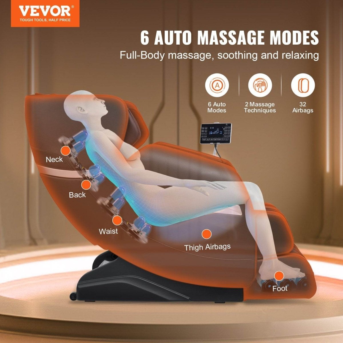 Full Body Zero Gravity Recliner with 3D Shiatsu - Vevor - Sleep Galleria
