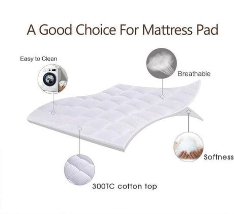 Cooling Quilted Pillow Top Mattress Protector - WQSPRING - Sleep Galleria