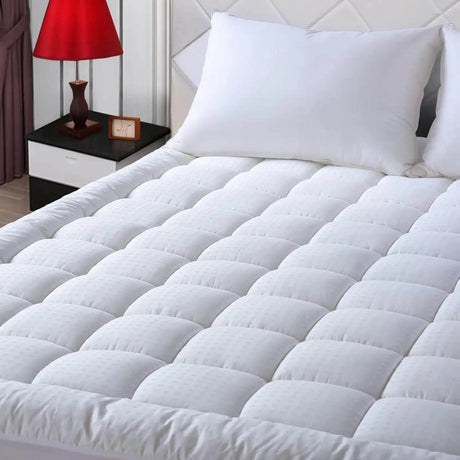 Cooling Quilted Pillow Top Mattress Protector - WQSPRING - Sleep Galleria
