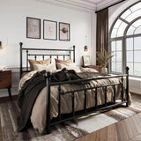 Victorian Metal Platform Bed Frame with Steel Slats - Sleep Galleria