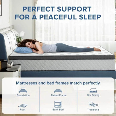 12 - Inch Hybrid Bamboo Gel Mattress - XMSJ - Sleep Galleria