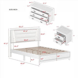3 - Piece Modern Upholstered Bedroom Furniture Set With LED Lights - XMSJ - Sleep Galleria
