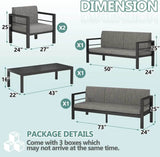 5-Piece Modern Aluminum Outdoor Patio Furniture Set - Sleep Galleria