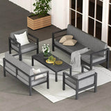 5-Piece Modern Aluminum Outdoor Patio Furniture Set - Sleep Galleria