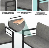 5-Piece Modern Aluminum Outdoor Patio Furniture Set - Sleep Galleria