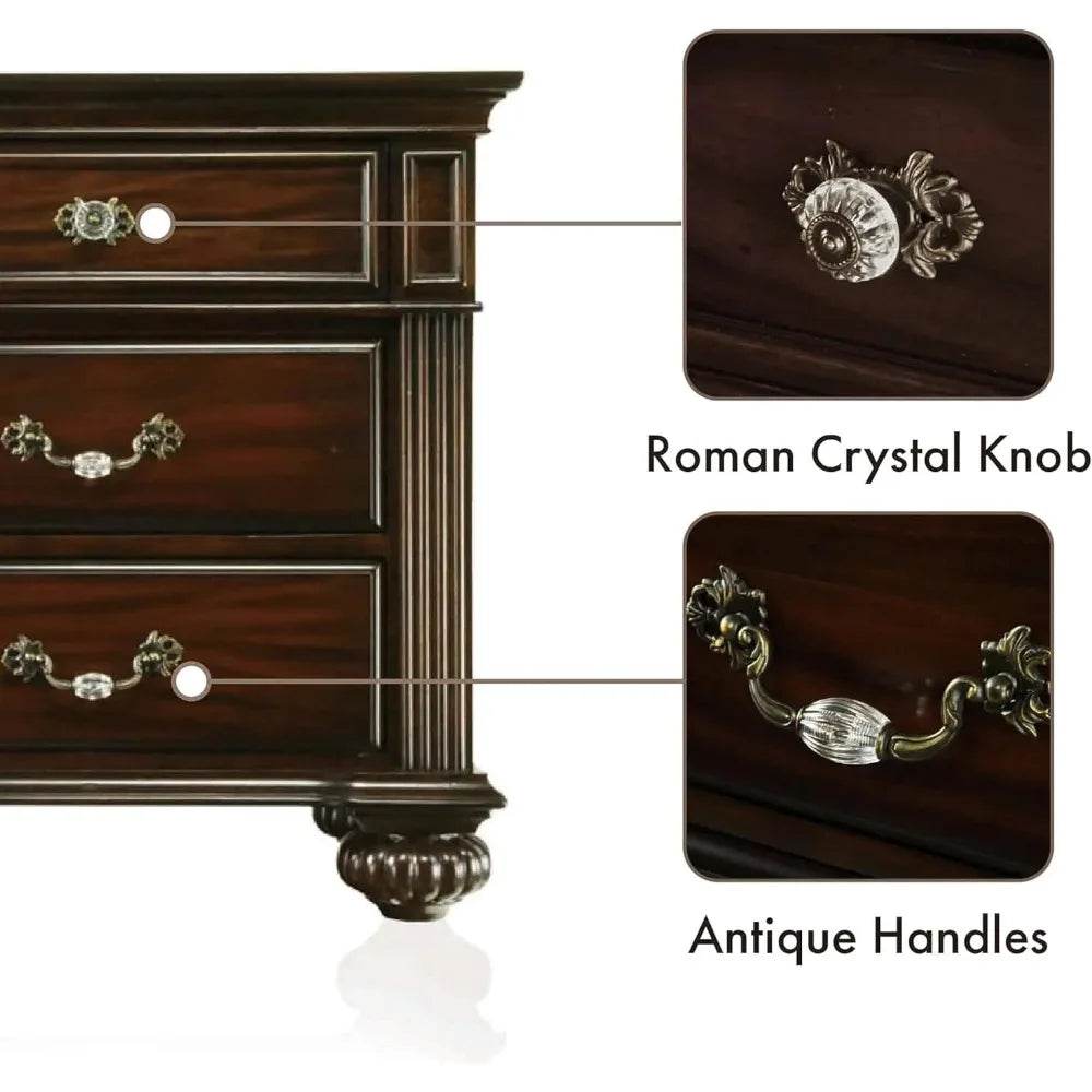 6 - Piece Traditional Solid Wood Bedroom Furniture Set - XMSJ - Sleep Galleria