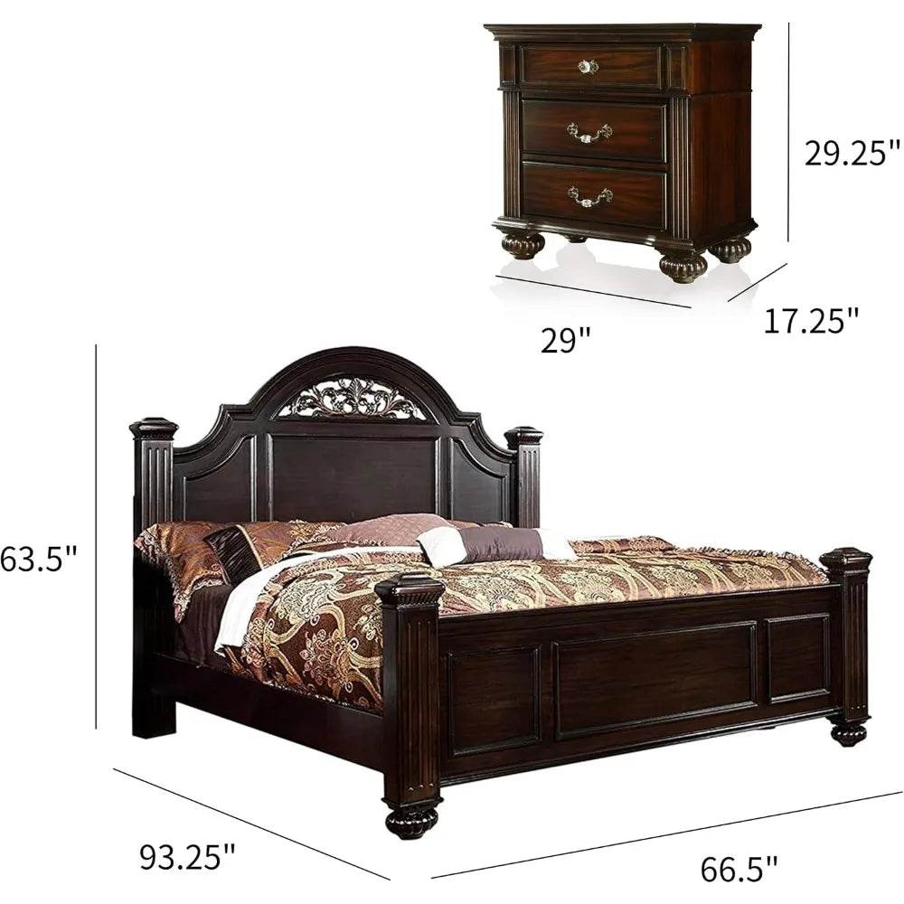 6 - Piece Traditional Solid Wood Bedroom Furniture Set - XMSJ - Sleep Galleria