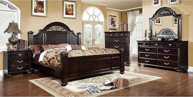 6 - Piece Traditional Solid Wood Bedroom Furniture Set - XMSJ - Sleep Galleria