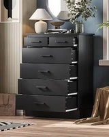 Black 6-Drawer Wood Storage Dresser Chest - Sleep Galleria