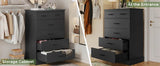 Black 6-Drawer Wood Storage Dresser Chest - Sleep Galleria