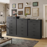 Black 6-Drawer Wood Storage Dresser Chest - Sleep Galleria