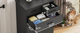 Black 6-Drawer Wood Storage Dresser Chest - Sleep Galleria