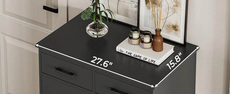 Black 6-Drawer Wood Storage Dresser Chest - Sleep Galleria