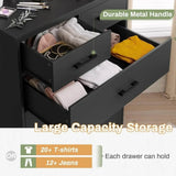 Black 6-Drawer Wood Storage Dresser Chest - Sleep Galleria