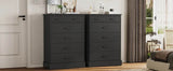 Black 6-Drawer Wood Storage Dresser Chest - Sleep Galleria