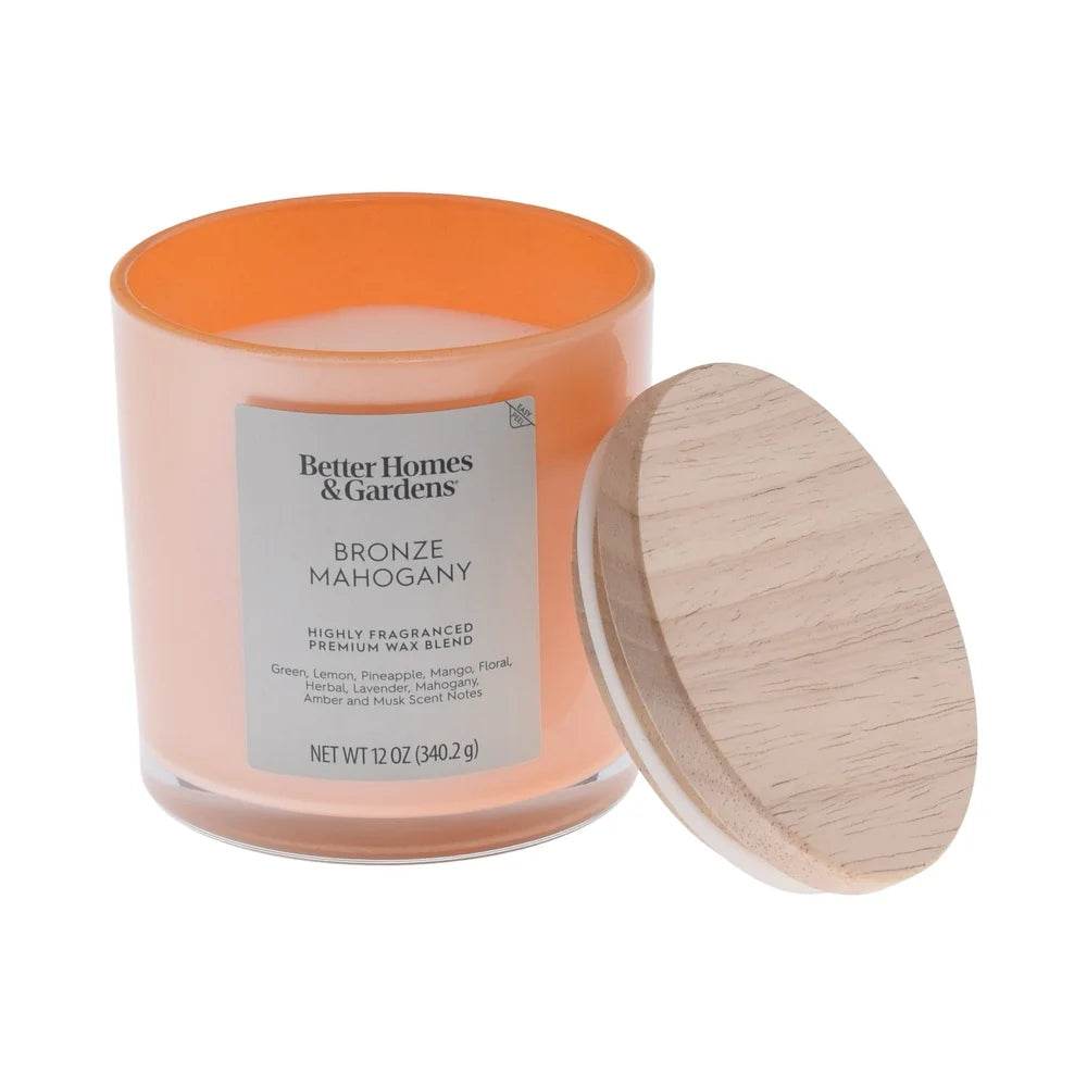 Bronze Mahogany Scented 12oz Jar Candle With Double Wicks - XMSJ - Sleep Galleria