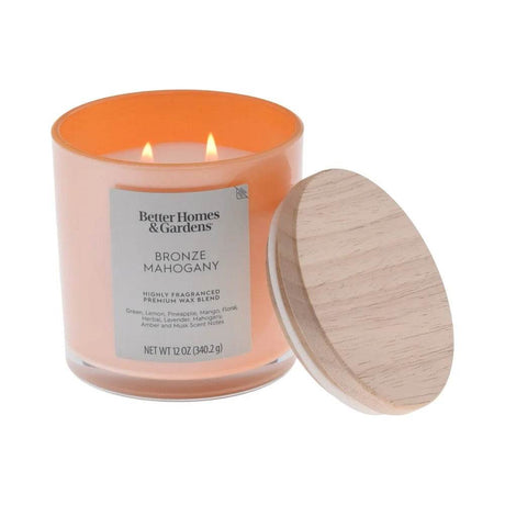Bronze Mahogany Scented 12oz Jar Candle With Double Wicks - XMSJ - Sleep Galleria