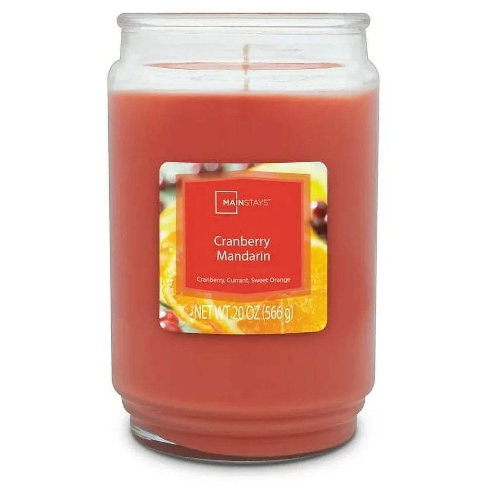Cranberry Mandarin Scented 20 oz Glass Jar Candle - XMSJ - Sleep Galleria
