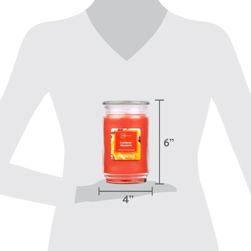 Cranberry Mandarin Scented 20 oz Glass Jar Candle - XMSJ - Sleep Galleria