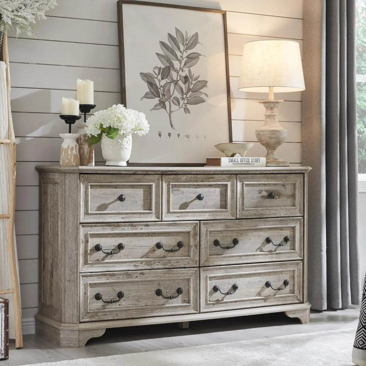 Farmhouse Rustic 9-Drawer Engineered Wood Dresser - Sleep Galleria