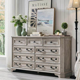 Farmhouse Rustic 9-Drawer Engineered Wood Dresser - Sleep Galleria