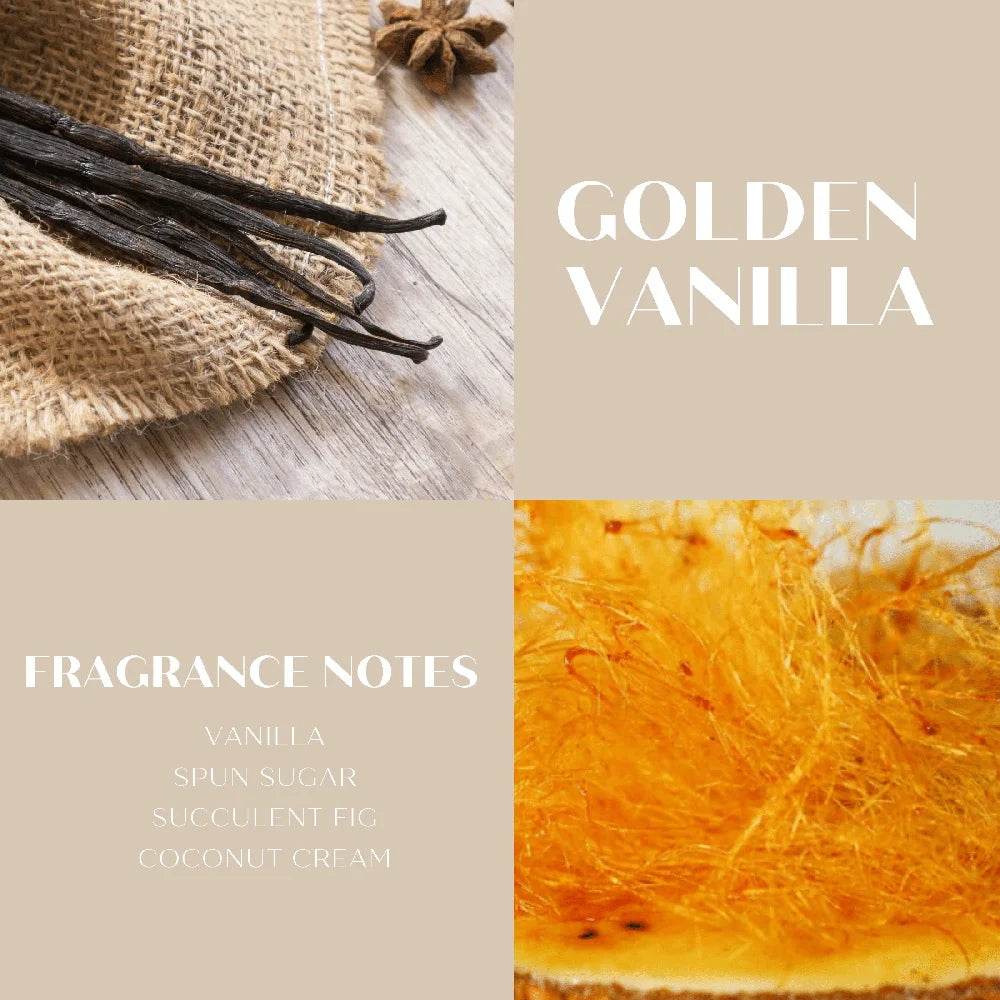 Golden Vanilla Scented 3 - Wick Jar Candle - XMSJ - Sleep Galleria