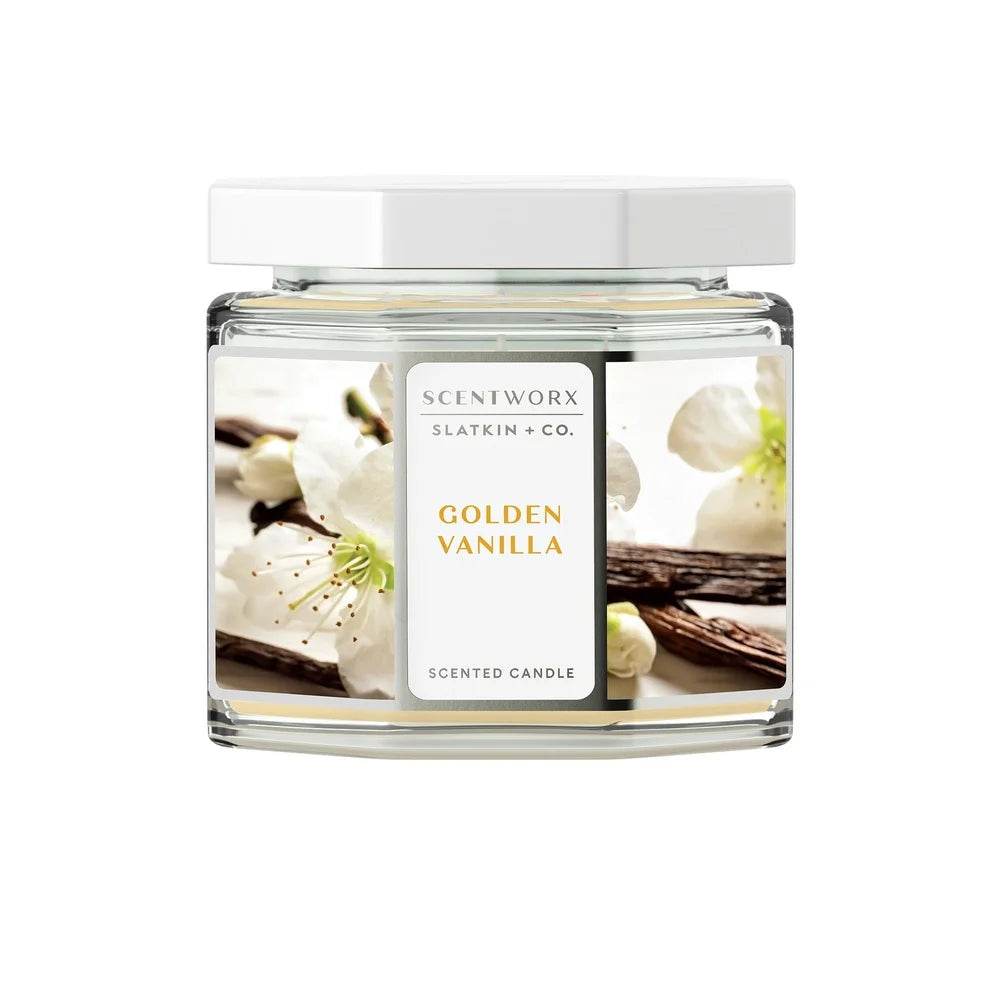 Golden Vanilla Scented 3 - Wick Jar Candle - XMSJ - Sleep Galleria