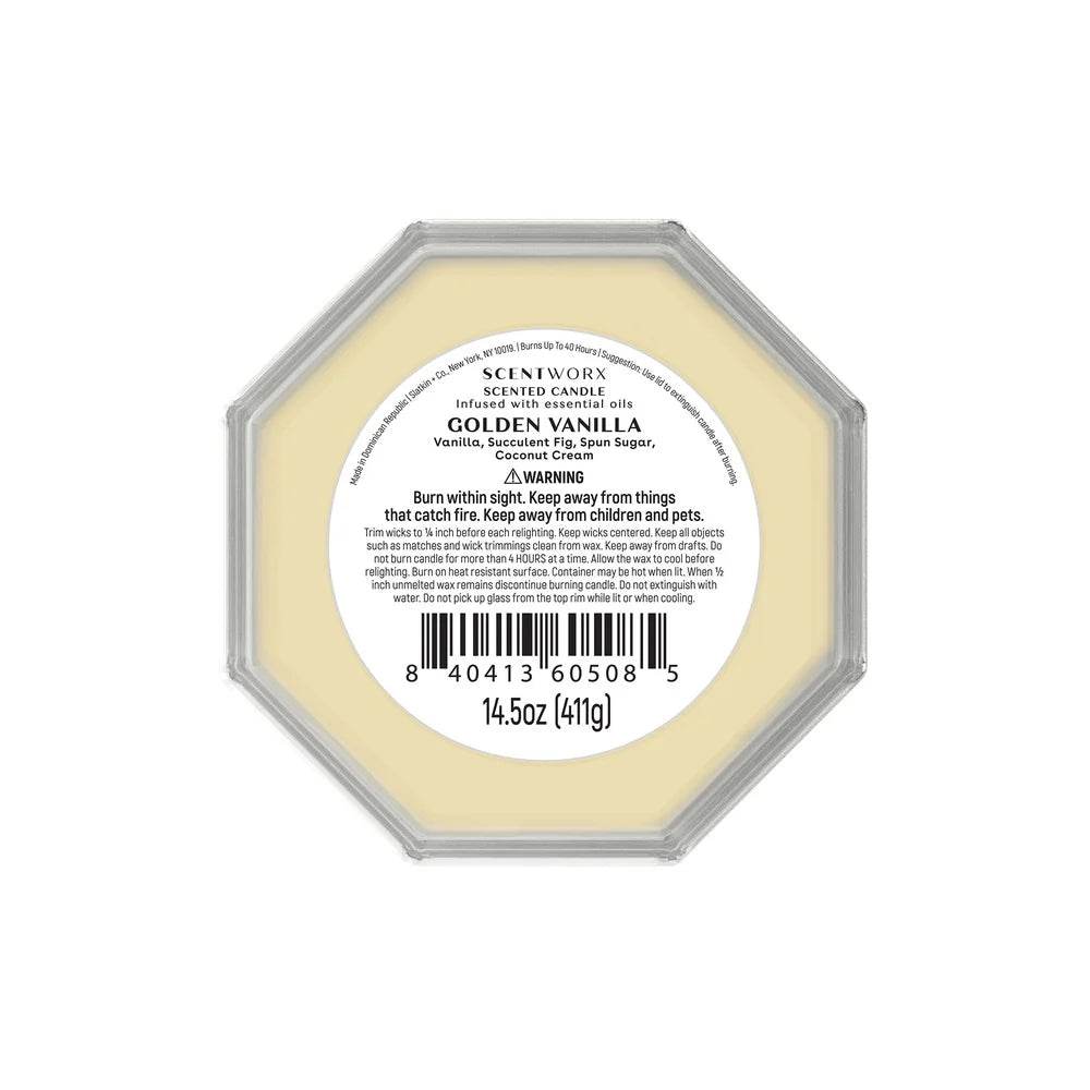 Golden Vanilla Scented 3 - Wick Jar Candle - XMSJ - Sleep Galleria